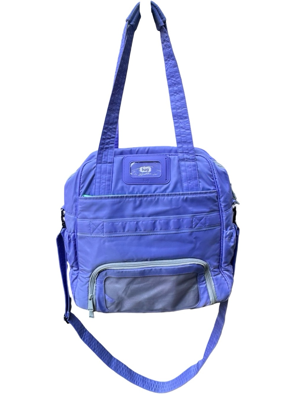 Lug Puddle Jumper Quilted Travel Tote Overnight Gym Bag Periwinkle Blue - Picture 14 of 17